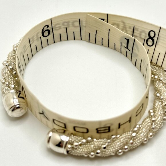Tiffany & Co Elsa Peretti 925 Sterling Silver Mesh Twist Bangle Bracelet 24 Gram - Picture 7 of 9